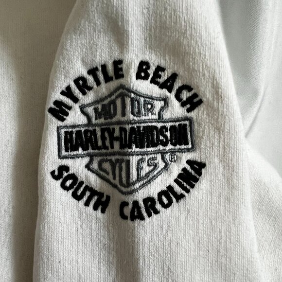 Harley-Davidson 2 White V-Neck Shirt Graphic XL Womens - Picture 5 of 13